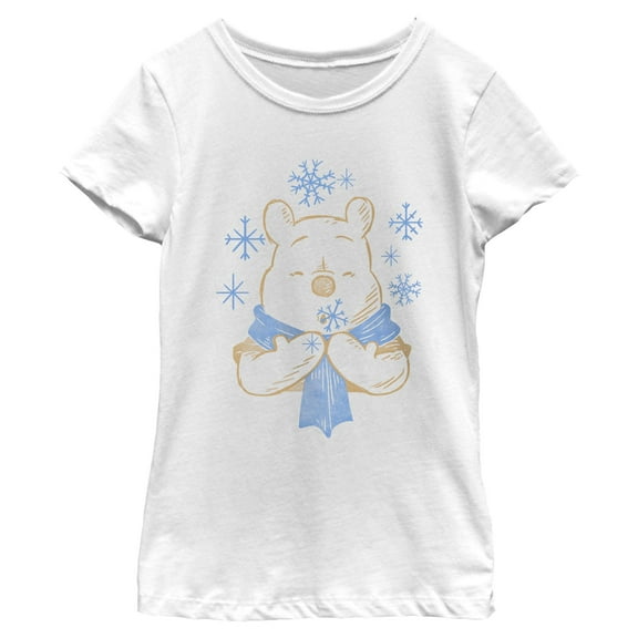Girls Winnie the Pooh Snowy Days Warm Scarf T Shirt