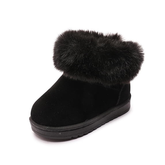 Girls Winter Boots Warm Toddler Snow Boots Cozy Fuzzy Kids Ankle Boots Boys Outdoor Fashion Booties Shoes for Little Big Kid