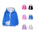 thumbnail image 1 of Girls Winter Clothes Girl Jacket Boys Girls Autumn Winter Long Sleeved Solid Color Cotton Warm Windproof Hood Zippered Hoodie Jacket Top Coat, 1 of 4