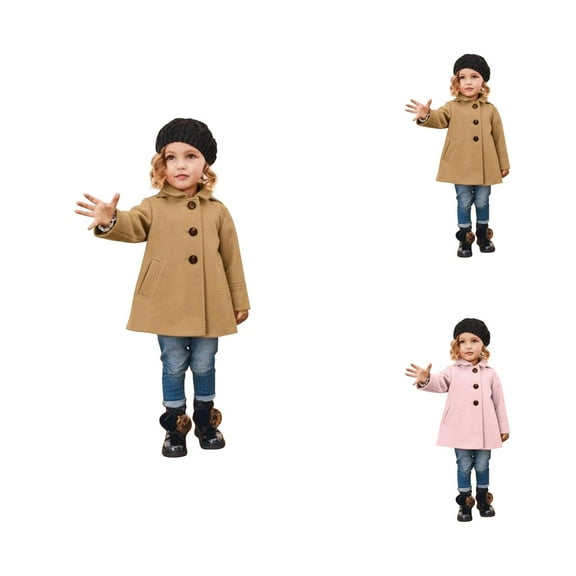 Girls Winter Clothes Girls Coats Toddler Baby Kids Girls Winter Windproof Wool Blends Coat Jacket Warm Outerwear