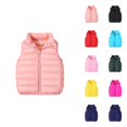 thumbnail image 1 of Girls Winter Clothes Girls Coats Unisex Baby Vest Stand Up Collar Zip Up Sleeveless Jacket For Winter Fall, 1 of 4