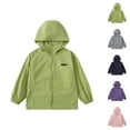 thumbnail image 1 of Girls Winter Clothes Girls Jacket Girls Sun Jacket UPF50+ Lightweight Hooded Coat For Outdoor Activities Casual Wear Windbreaker For Kids, 1 of 5