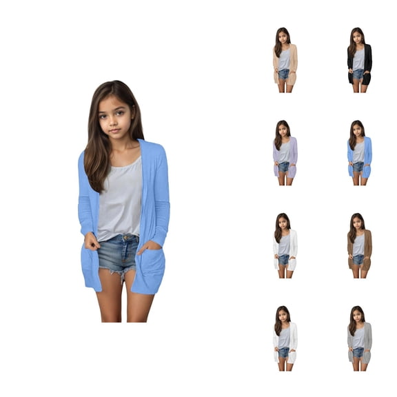 Girls Winter Clothes Girls' Outerwear Jackets & Coats Casual Cardigan For Everyday Wear Suitable For Ages 5 14 For Summer With Versatile Styling Options