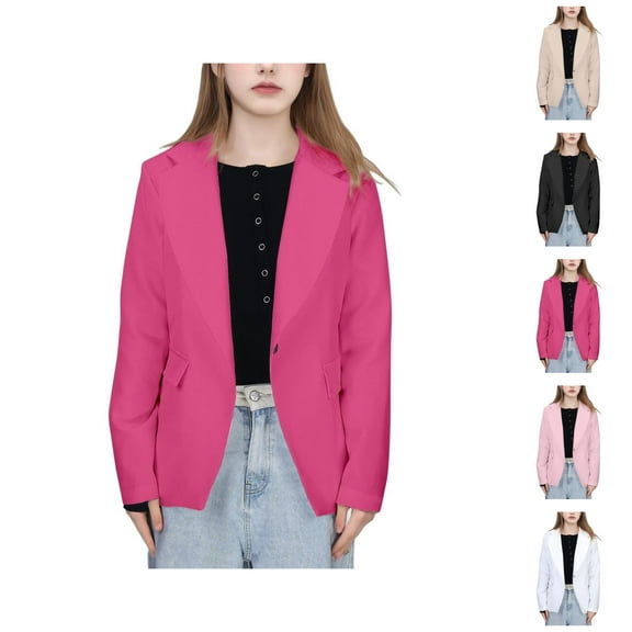 Girls Winter Clothes Jackets for Girls Girls Solid Color Formal Lapel Suit Coat Button Down Long Seelve Suit Jacket For Kids