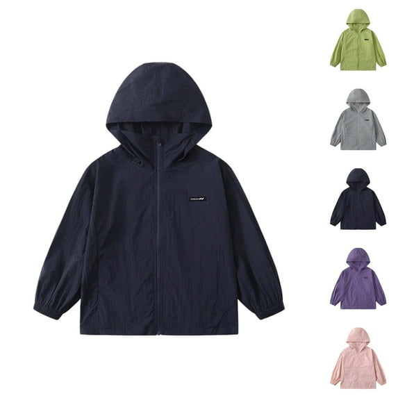 Girls Winter Clothes Jackets for Girls Girls Sun Jacket UPF50+ Lightweight Hooded Coat For Outdoor Activities Casual Wear Windbreaker For Kids