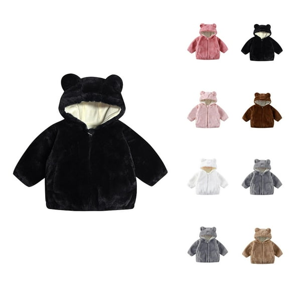 Girls Winter Clothes Jackets for Girls Girls Winter Coat Soft Hooded Jacket With Ears Zip Up Outerwear For Toddlers And Kids Warm Cozy Fall Outerwear