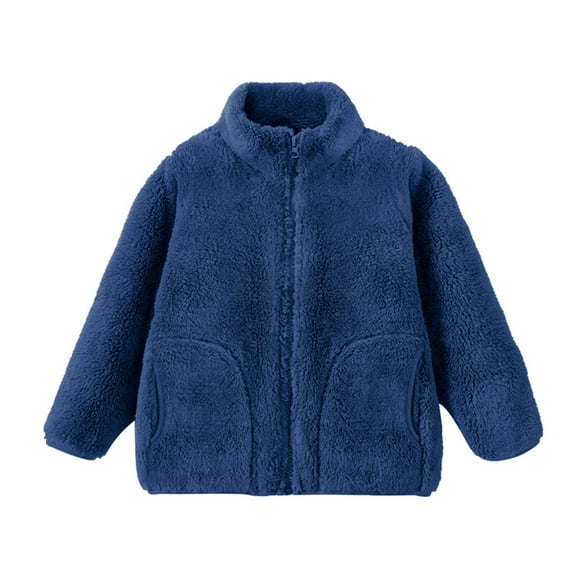 Girls Winter Coat,Girls Lined Lightweight Warm Winter Cozy Soft Outer Layer Jacket,Toddler Coats for Girls,Dark Blue,5-6 Years