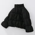 thumbnail image 1 of Girls Winter Coat Puffer Coat Button Down Jacket Black Puffer Jacket Solid Color Long Sleeve Puffer Jacket Boys Coats Size 6-12 Months, 1 of 4