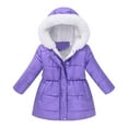 thumbnail image 1 of Girls Winter Coat Kids Puffer Jacket with Pocket Zipper Hooded Coat Long Sleeve Windproof Kids Winter Jacket for Kids 8-9 Years, 1 of 7