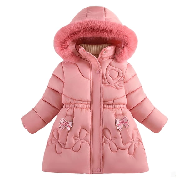 Girls Winter Coat Long Puffer Down Jacket Windproof Hooded Outwear Thick Padded Coat