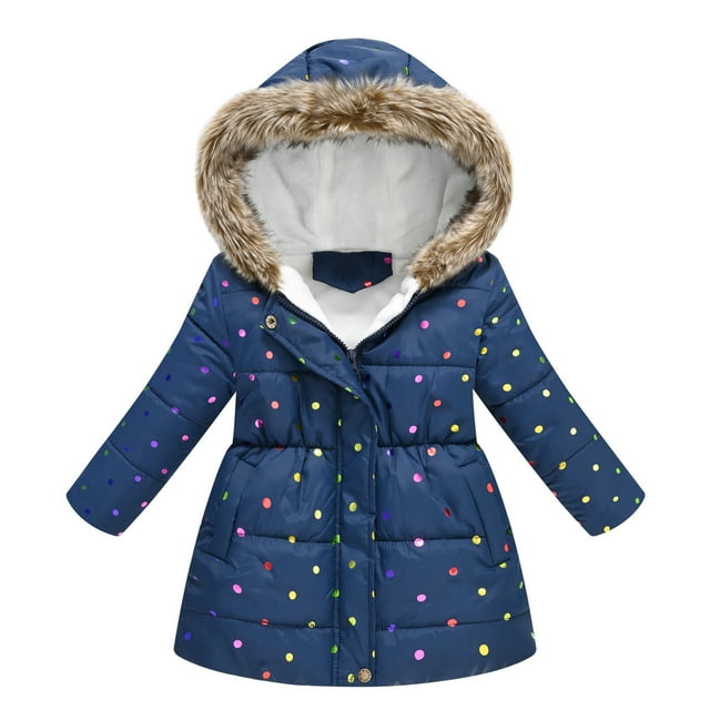 Girls' Winter Coat Outwear Parka Long Sleeve Waist Quilted Clothes Solid Color Heavy Overcoat with Pockets Holiday Winter Warm Tops Heavy Parka 4-12 Years Daily Deals