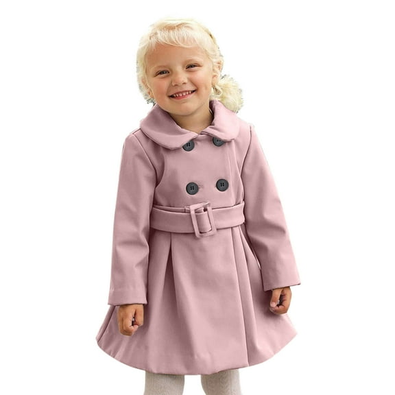 Girls Winter Coat Toddler Girls Winter Windproof Coat Jacket Kids Warm Fleece Outerwear (Black, 2-3 Years)