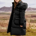 thumbnail image 1 of Girls' Winter Coat Waterproof Parka Thickened Warm Long Jacket with Removable Faux Fur Hood Cotton Wadding for Snow Days, 1 of 5