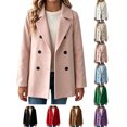 thumbnail image 1 of Girls Winter Coat Zaewscy Girls Double‑Breasted Wool Blend Coat Notched Lapel Long Sleeve Kids Casual Wool Outerwear Pink 130, 1 of 9