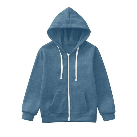 Girls Winter Coats 7-16 with Hood Boys Zip up Hoodies Coats Thick Fleece Multi Zipper Pockets Cotton Hoodie Sweatshirts Youth Kids Outdoor Warm Jackets