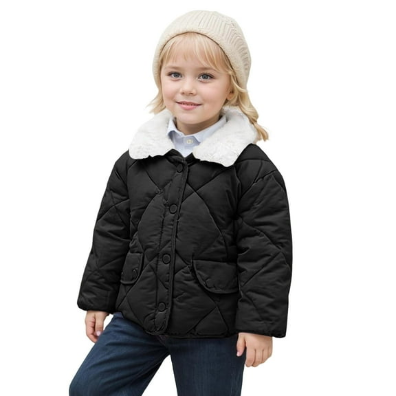 Girls Winter Coats Boys Puffer Jacket Full-Zip Long Sleeve Lightweight Windproof Down Jacket with Pockets Girls Jackets Size 5-6 Years