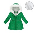 thumbnail image 1 of Girls Winter Coats Hooded Puffer Jacket Kids Green Puffer Jacket Zipper Long Sleeve Waterproof Girls Lightweight Jacket Girls Coats Size 4-5 Years, 1 of 4
