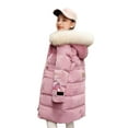 thumbnail image 1 of Girls Winter Coats Hooded Puffer Jackets Medium Length Down-Like Cotton Coats Snow Outwear Teen Coats Stitch Winter Coat Girls Winter Jacket 5-14y, 1 of 5