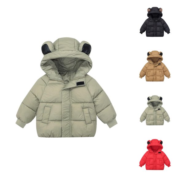 Girls Winter Down Coat with Bear Ears Hood Warm Quilted Jacket for Baby Boys and Girls Cold Days