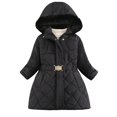 Tick Jacket Girls Winter Dress Coat Zip Up Hooded Puffer Jacket Thick Padded Parka ...