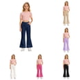 thumbnail image 1 of Girls Winter Flared Pants for Girls High Withed School Style Trousers Lined High Rise Cozy Autumn–Winter Kids Pants Girls Lined Leggings Pants Baseball Pants for Babies Toddler Cat Pants Cat, 1 of 5