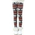 thumbnail image 1 of Girls Winter Floral Warm Leggings Kids Christmas Thicken Fleece Tights Pants 2-11 Years, 1 of 5