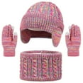 thumbnail image 1 of Girls Winter Hat Scarf Glove Set, Warm Lined Hat Gloves Knit Neck Warmer Set for Ages 2-12 Years Boys and Girls, 1 of 6