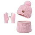 thumbnail image 1 of Girls Winter Hats Gloves and Scarf Set, Warm Lined Hat Gloves Knit Neck Warmer for 3-10 Years Boys Girls, 1 of 6