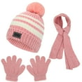 thumbnail image 1 of Girls Winter Hats Scarf Glove Set, Warm Lined Hat Gloves Knit Scarf Set for Boys Girls, 1 of 2