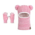 thumbnail image 1 of Girls Winter Hats with Scarf and Gloves Set, Warm Lined Hat Knit Gloves Set for 4-10 Years Girls Boys, 1 of 2