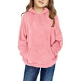 thumbnail image 1 of Girls Winter Hoodie Soft Warm Fleece Pullover with Front Pockets Long Sleeve Casual Sweatshirt for Kids Ages 4-15 Cozy Daily Outerwear, 1 of 7