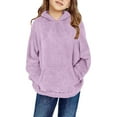 thumbnail image 1 of Girls Winter Hoodie Soft Warm Pullover with Front Pockets Long Sleeve Casual Sweatshirt for Kids Ages 4-15 Cozy Daily Outerwear, 1 of 7