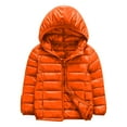 thumbnail image 1 of Girls' Winter Jacket Quilted Puffer Jacket Hood Outerwear Coat for Girls(Orange,4-5Y), 1 of 4