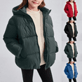 thumbnail image 1 of Girls Winter Jacket Thicken Winter Water-Resistant Windproof Hooded Cotton Wadding Coat with Zipper for Outdoor Everyday Casual, 1 of 6
