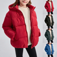thumbnail image 1 of Girls Winter Jacket Thicken Winter Water-Resistant Windproof Hooded Cotton Wadding Coat with Zipper for Outdoor Everyday Casual, 1 of 6