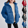thumbnail image 1 of Girls Winter Jacket Thicken Winter Water-Resistant Windproof Hooded Cotton Wadding Coat with Zipper for Outdoor Everyday Casual, 1 of 6
