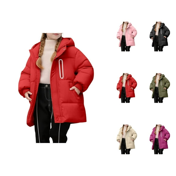 Girls Winter Jacket Winter Jacket Girls' Winter Down Coat Long Jacket Windproof Warm Outdoor Casual Hooded Fashion Leisure Children's Clothing