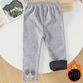 thumbnail image 1 of Girls Winter Leggings Fleece Lined Cute Soft Cotton Stretchy Ankle Length Tights Pants for Kids Girls Loose Leg Pants Gray 12M, 1 of 9