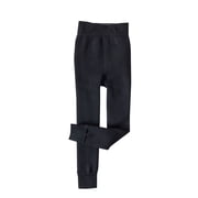 Girls Winter Leggings Fleece Lined Toddler Kids Basic Full Length Pants Black 9-11 Years