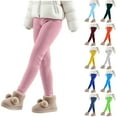 thumbnail image 1 of Girls Winter Leggings Kids Thick Warm Fleece Lined Legging Pants Elastic Waist Thermal Tights Blue 150, 1 of 3