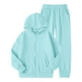 thumbnail image 1 of Girls Winter Lined Hoodie and Pants Set Cozy Warm Pullover Tracksuit Casual Playwear for Toddler Youth Soft Thermal Outfit, 1 of 4