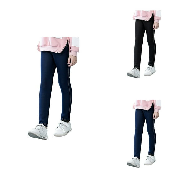 Girls Winter Lined Skinny Denim Pants, Warm Thickened Stretch Casual Trousers, Lined Jeans Leggings, Elastic Waist, Soft Jeggings for Toddler and Big Kids