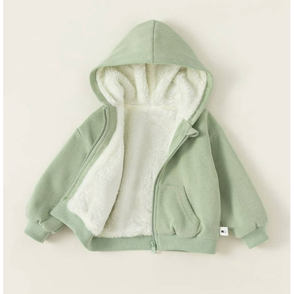 Girls Winter Outerwear Warm Hoodie Stylish Cardigan Jacket for Children - Comfortable and Versatile Coat for Everyday Use