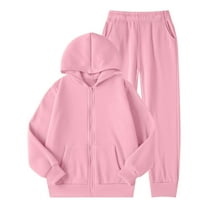 Girls Winter Outfits Comfortable Lined Hoodie Pants Set For Kids Cozy Warm Pullover Tracksuit Casual Playwear for Toddlers and Youth