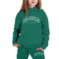 thumbnail image 1 of Girls Winter Outfits - Girls Outfits Hoodies Letter Print Sweatshirt Stylish Everyday Wear Casual Winter Two Piece Set (Dark Green,7-8 Years), 1 of 4