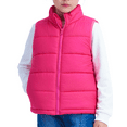 thumbnail image 1 of IKALI Girls Puffer Vest Rose-red Kids Winter Jacket Lightweight Clothes with Pockets 3-12 Years, 1 of 5