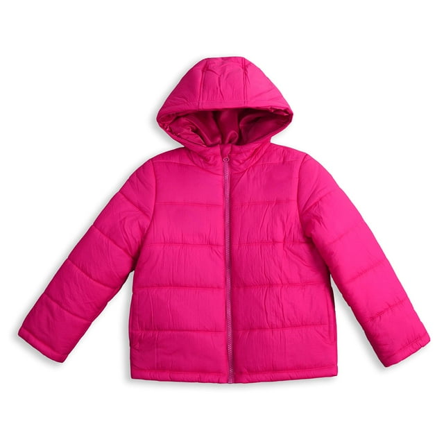 Girls Winter Puffer Jacket Kids Hooded Quilted Coat Warm Lightweight