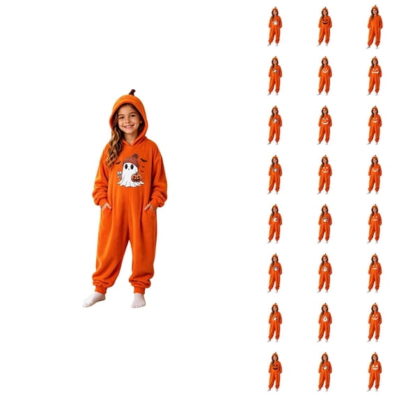Girls Winter Pumpkin Jumpsuit For Kids – Cozy Piece Romper For Girls