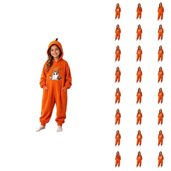 Girls Winter Pumpkin Jumpsuit For Kids – Cozy Piece Romper For Girls