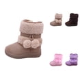 thumbnail image 1 of Girls' Winter Snow Boots â Thick Soles, Warm Lined, Mid-Calf, Side Zipper, Non-, Solid Color Outdoor Shoes for Toddlers, 1 of 4